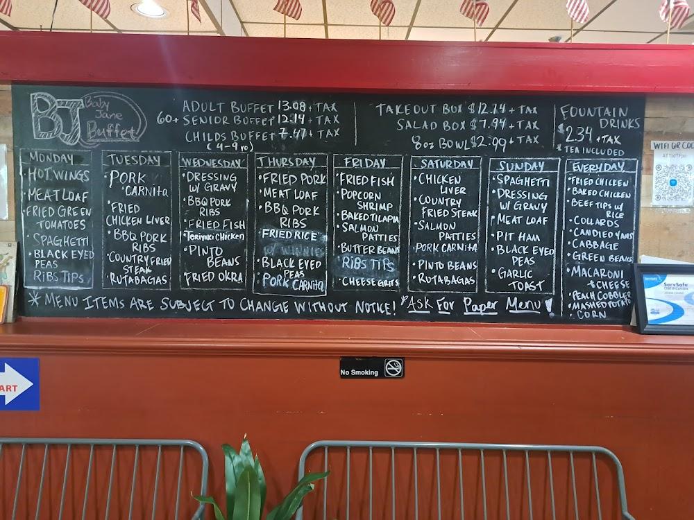 BJ Buffet Conyers Menu image 1